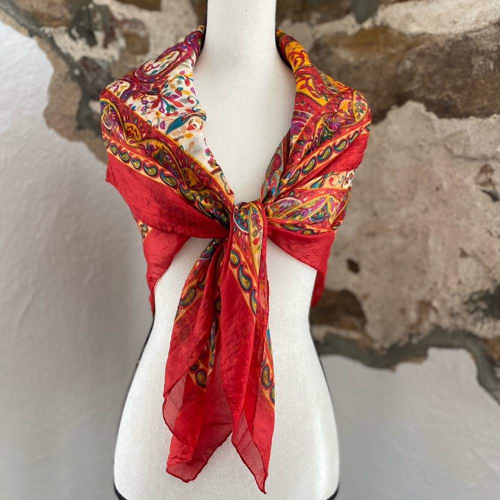 Huge 100% Silk Scarf Made In India For Pier 1 Imports KP106